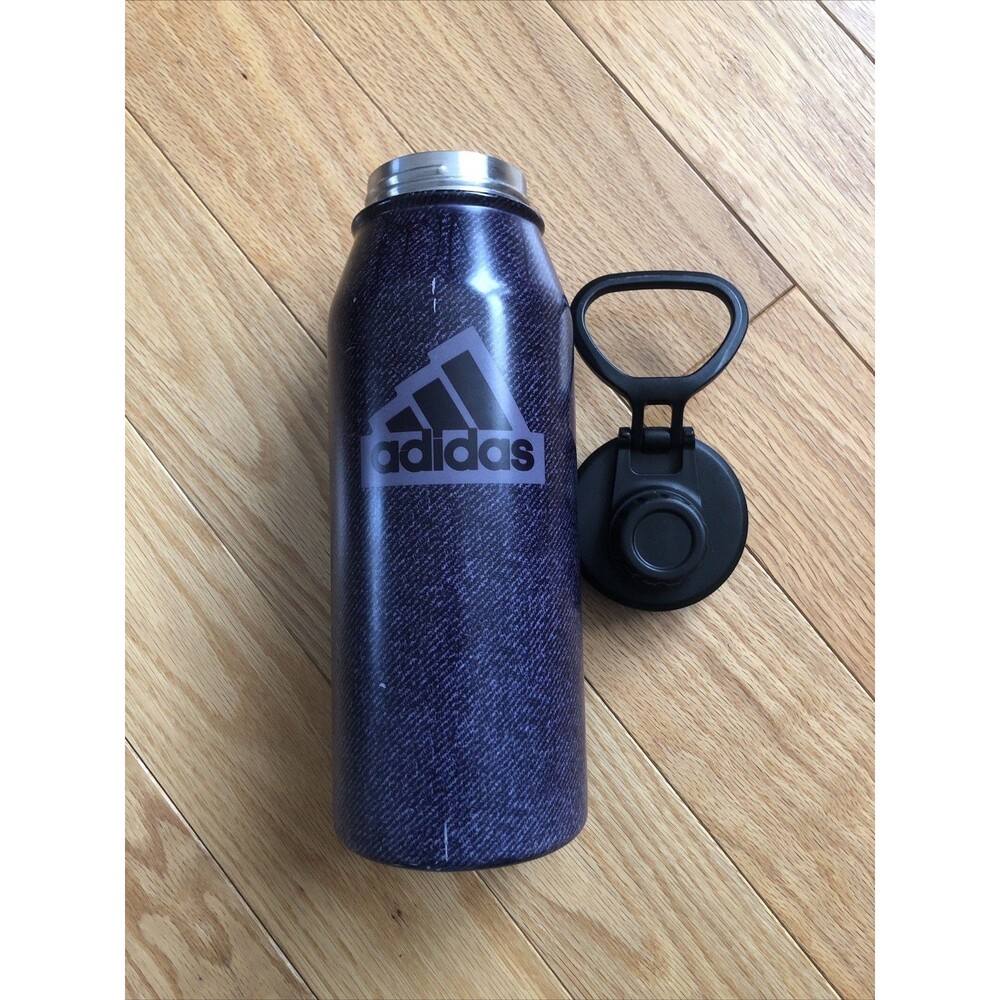Adidas Water Bottle Tumbler Double Wall‎ Stainless Steel Purple 32 oz. USED